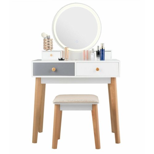 Wholesale Bedroom Wooden Dressing Table With Led Mirror