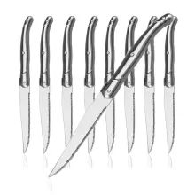 8-Piece Silverware Stainless Steel Flatware Set with Serrated Edge Laguiole Steak Knives