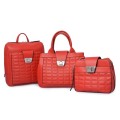 Multifunctional Leather Saffiano Skin Red Shopping Tote Bags