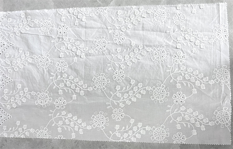 Floral Embroidered Cotton Fabric Jpg