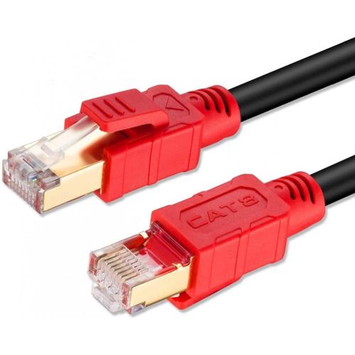 Экранированный кабель Ethernet CAT8 с позолоченным разъемом RJ45