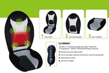Deluxe 3 In 1 Massaging Gel Seat Topper With Heat Cushion