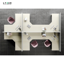Modular Office Cubicles L Shape 4 Seat Workstation - Bureau de Travail Furniture