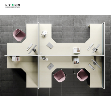 Modular Office Cubicles L Shape 4 Seat Workstation - Bureau de Travail Furniture