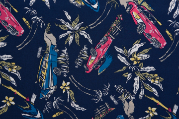 Wholesale Dark Blue Printed Fabrics