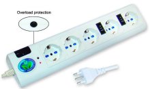 5 Outlets Italian Type Abs Housing Tv Switched Power Extension Socket With Oem Service