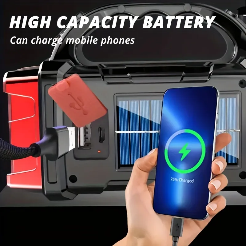 Portable Solar and USB Rechargeable LED Lantern Flashlight