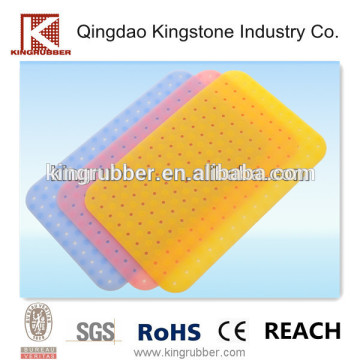 Anti slip rubber bath mat with adhesive dick