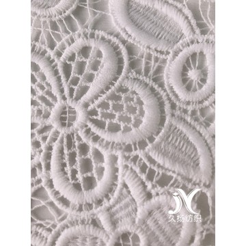 White Crochet Embroidery Fabric