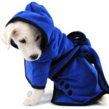 Blue Big Microfiber Absorbent Dog Bathrobe