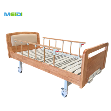 Wooden 2 Function Manual Patient Nursing Medical Home Care Bed with Mattress