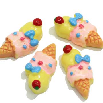 Lovely Resin Miniature Ice cream Cone Cabochons Flat Back Artificial Food Cabochon Dessert Sweetie Decor DIY Craft