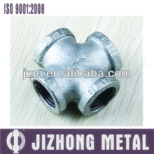 Electro galvanized malleable cast iron thread pipe fittings ISO 7-1 crosses 180