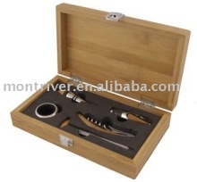 wine tool set in bamboo box