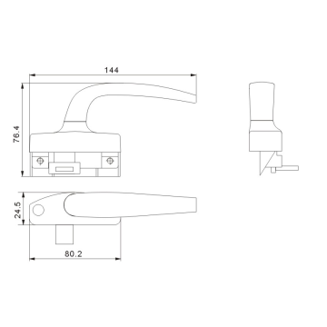 Maniglia hardware per porte e finestre scorrevoli in alluminio