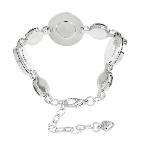 Silverfärgad kedja armband Noosa knappen Crystal armband