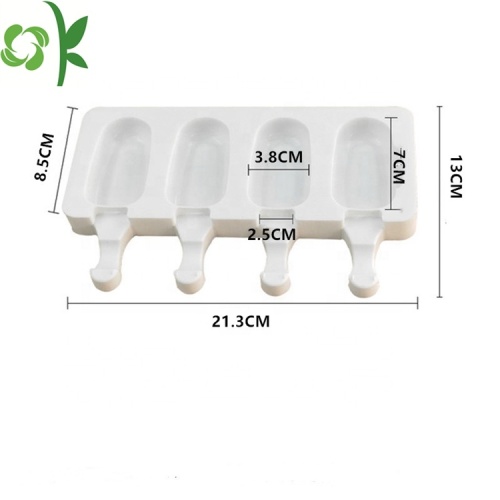 Eiscremeform aus Silikon mit 4 Hohlräumen in ovaler Form