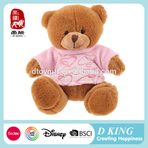 Cute Soft Stuffed Wholesale Custom plush romantic teddy bear with T-shirt