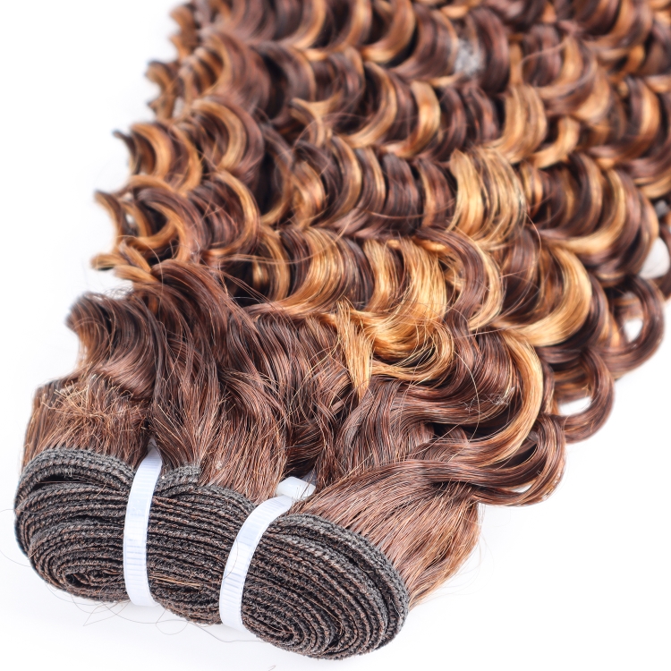 wholesale double drown human hair unprocessed brazilian hair bundles with closure hair extension