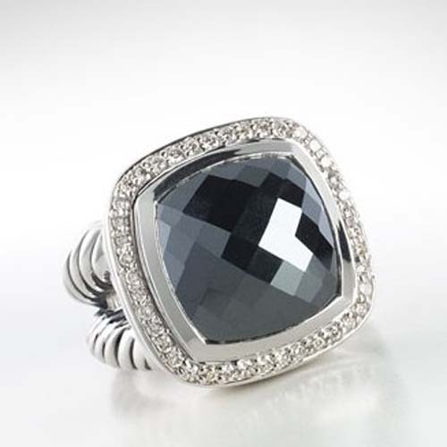 David Yurman Silver Jewelry14mm Hematite Albion Ring