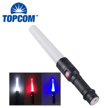USB Rechargeable RGB Tri Color Railway Signal Torch with Magnet Base