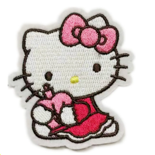 Hello Kitty Tenunan Bordir Besi Di Patch