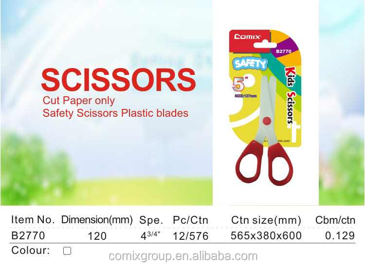 Comix,  Safety 127mm Small Scissors for kids