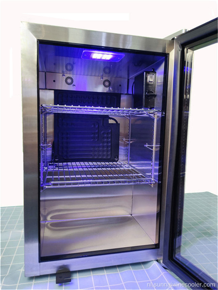 Roestvrijstalen staalbalk koelkast met glazen deur