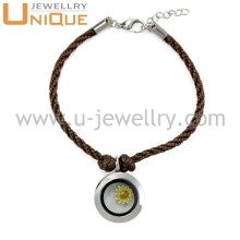 316L Stainless steel floating circle locket pendant bracelet