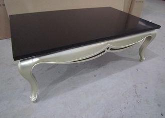 Silver Leaf Finish Modern Wood Coffee Tables , Small Square