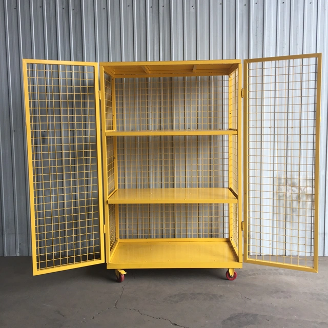 Steel Mesh Security Carts Mobile Wire Security Carts.