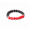 Monili all&#39;ingrosso di alta qualità Matte Black Ony Beads con pietra preziosa ametista borda il braccialetto per le donne