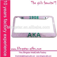 Factory Price AKA pink and green license plate frame