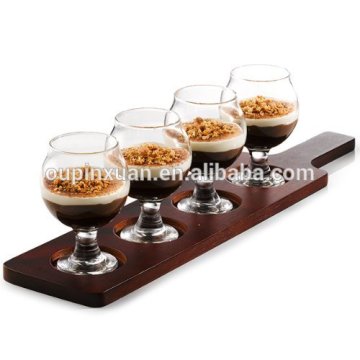 Beer Tasting Serving Paddle bamboo Beer Flight for 4 Stemware beer paddle wholesale