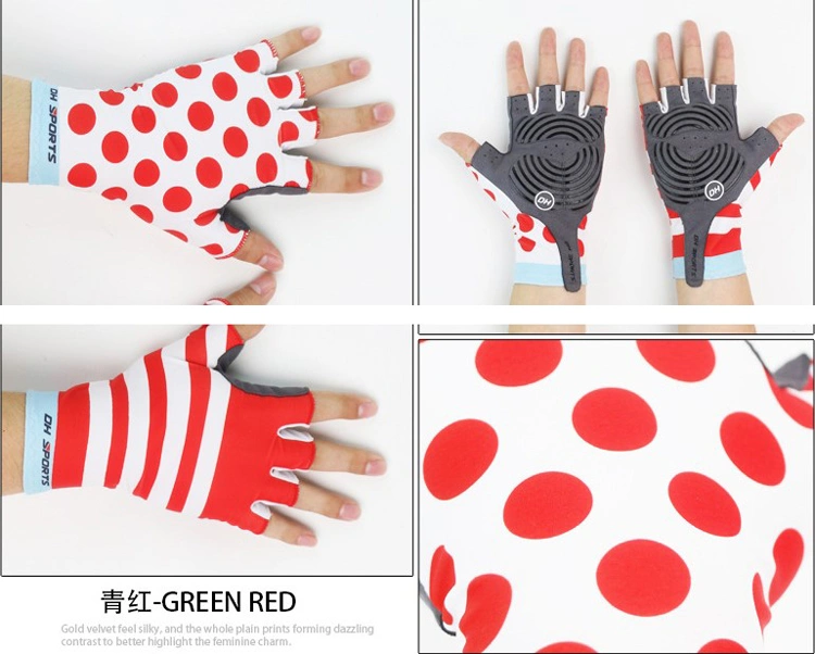 Women Half-Finger Nylon Bike Gloves Cycling Gloves