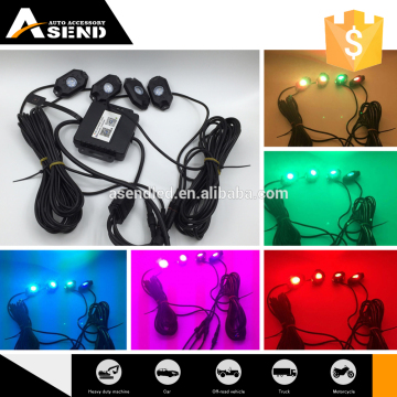 2" RGB one control 4pcs led rock light With bluetooth music Controllor