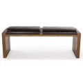 Stylish Wooden Leather Restaurant Love Seat Sofa Bench