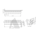 Conector de obleas de una sola fila de 2.54 mm Pitch 90 °