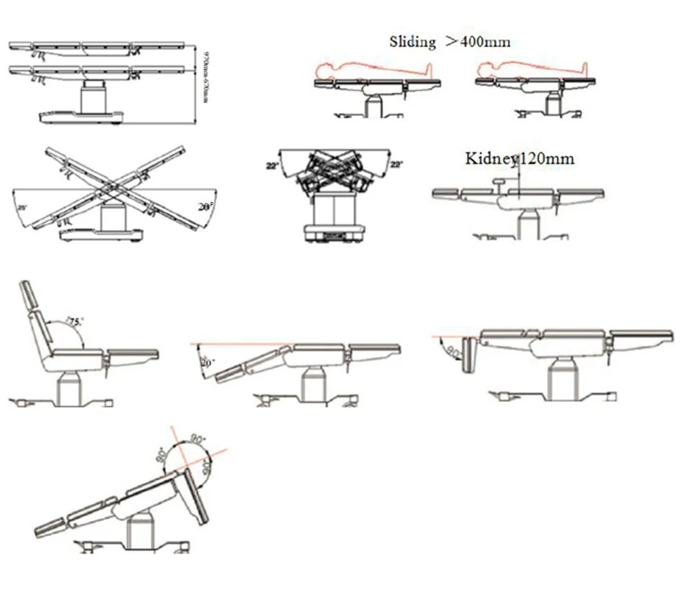 High Quality Stainless Steel Hydraulic Medical Surgery Operation Table