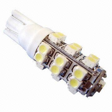 Automobile ampoule LED T10 type, disponible en rouge, jaune, vert, bleu et blanc