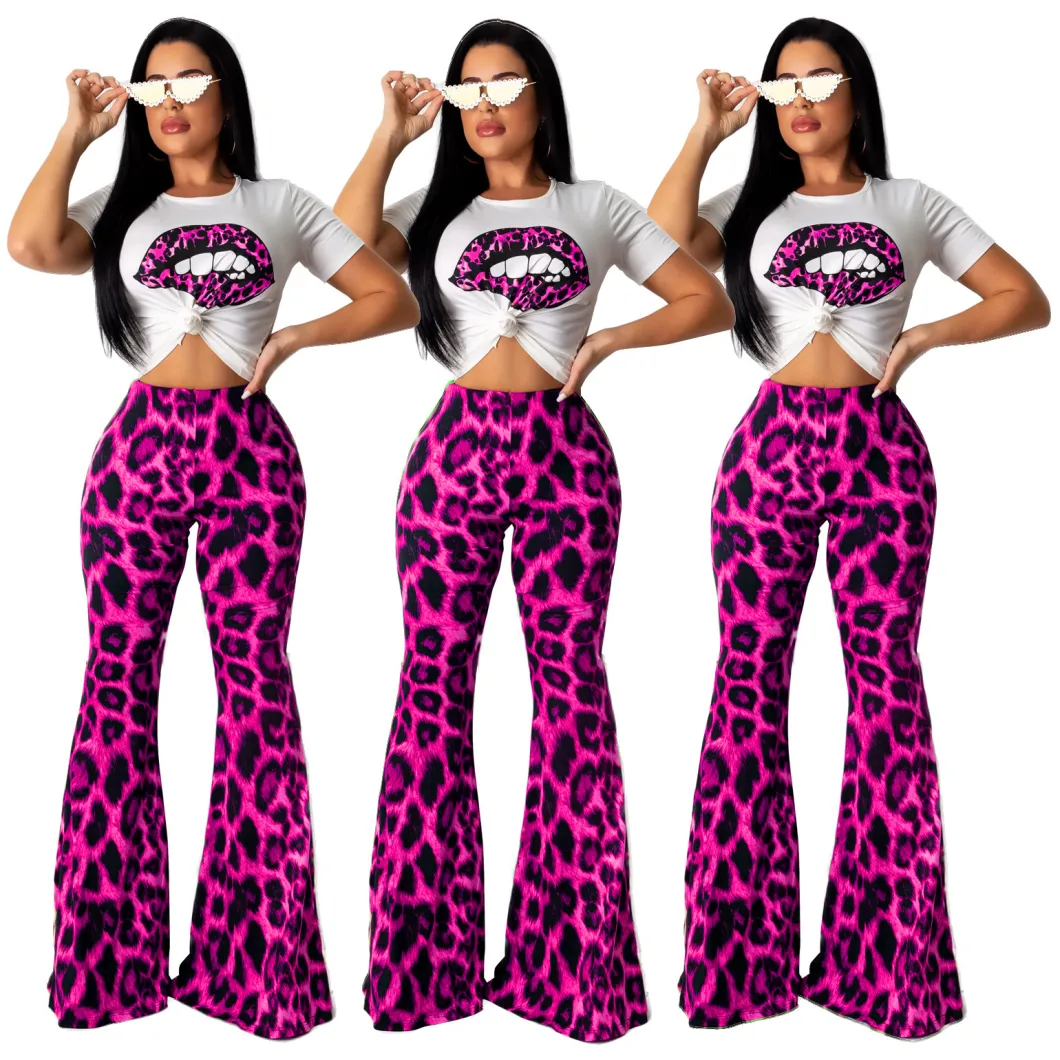 Fancy Good Quality News Print Pant Sets Women Night Club Two Piece Set