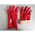 Red PVC Full Dip Gauntlet Open Cuff 11 inch