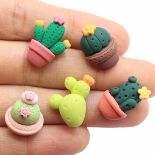 Flatback Cactus Miniature Resin Ornament για Kawaii Drop Earrings Slime Decoration