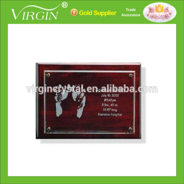 Fantastic wood plaque, wood plate with baby footprint for baby shower gift