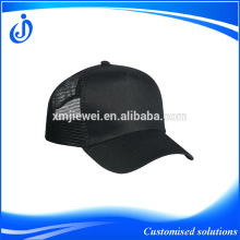 5 Panel Mesh Back Black Baseball Cap