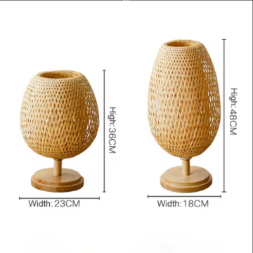 Bamboo Lamp Set: Trendy Creative Wicker Rustic Table Lamps for Bedroom