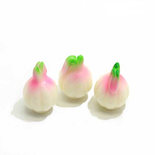 Simuliertes 3D Mini Garlic Shaped Resin Cabochon 100 Stück / Beutel für handgefertigte Perlen Charms Kitchen Ornaments Spacer