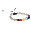 7 Chakra Reiki Healing pulsera tejida de piedra