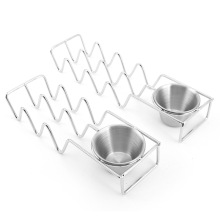 Sustainable Stainless Steel Taco Holder with Salad Cup - Novelty Design for Camping