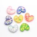 100Pcs New Mix Farben Glitter Gefülltes Harz Herz Flatback Cabochon Für DIY Phone Craft Dekoration